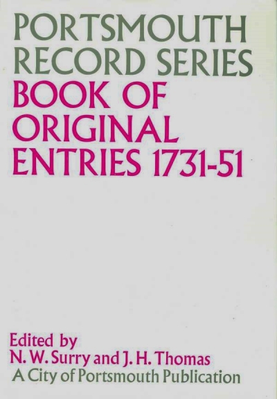 Main Image for BOOK OF ORIGINAL ENTRIES 1731-1751